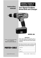 Porter Cable 884 Manual De Instrucciones