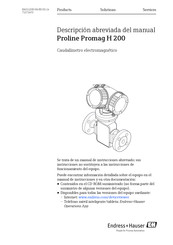 Endress+Hauser Proline Promag H 200 Manual De Instrucciones
