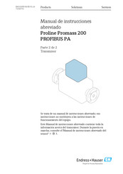 Endress+Hauser Proline Promass 200 PROFIBUS PA Manual De Instrucciones