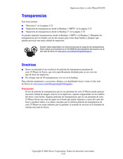 Xerox Phaser 6250 Operaciones De Impresión