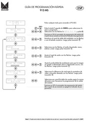 Alcad 912-MS Guía De Programación Rápida
