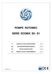 POMPE ROTOMEC ECOMIX E0 Serie Manual De Uso Y Mantenimiento