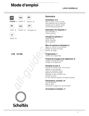 SCHOLTES LTE 12-106 Manual De Instrucciones