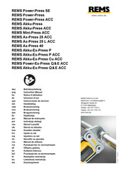 REMS Akku-Ex-Press Q & E ACC Instrucciones De Servicio