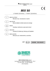 IMER MIX 80 Manual De Uso, Mantenimiento Y Recambios