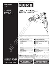 Klutch NT1D Manual Del Operador