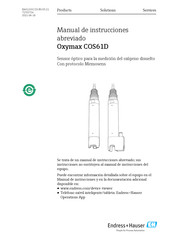 Endress+Hauser Oxymax COS61D Manual De Instrucciones Abreviado