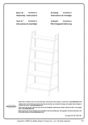 Walker Edison BS56MWLD Instrucciones De Ensamblaje