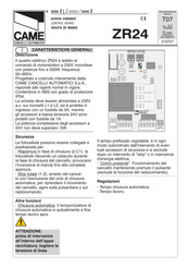 CAME ZR24 Manual Del Usuario