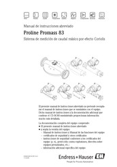 Endress+Hauser Proline Promass 83 Manual De Instrucciones Abreviado