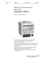 Endress+Hauser Ecograph T RSG35 Manual De Instrucciones Abreviado