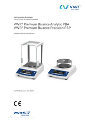 VWR Premium Balance Analytic PBA Instrucciones De Manejo