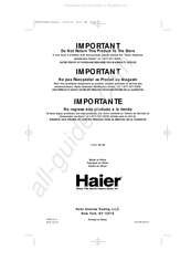 Haier HVB050ABH Manual Del Usuario