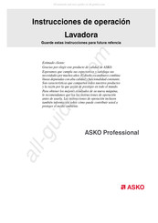 Asko Professional WMC Serie Instrucciones De Operación