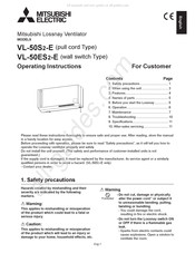 Mitsubishi Electric Lossnay VL-50ES2-E Instrucciones De Operación