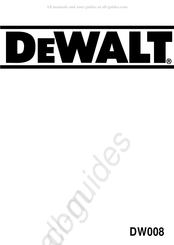 DeWalt DW008 Manual Del Usuario