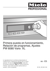 Miele professional PW 6080 Manual Del Usuario