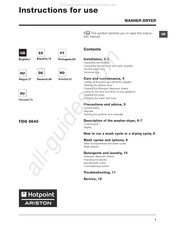 Hotpoint Ariston FDG 8640 Instrucciones De Uso