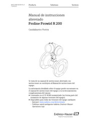 Endress+Hauser Proline Prowirl R 200 Manual De Instrucciones Abreviado