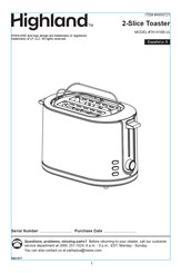 Highland TA1416B-UL Manual De Instrucciones