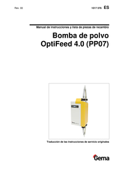 Gema OptiFeed 4.0 PP07 Manual De Instrucciones Y Lista De Piezas De Recambio