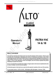 Clarke Technology ALTO FILTRA-VAC 14 Libro De Instrucciones