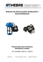 Genebre 5952 00 Manual De Instalación, Operación Y Mantenimiento