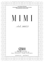 Gessi MIMI 36672 Manual Del Usuario
