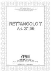 Gessi RETTANGOLO T 27106 Manual Del Usuario