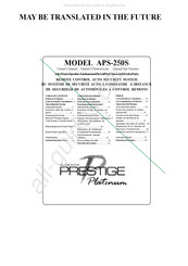 Audiovox PRESTIGE Platinum APS-250S Manual Del Sistema