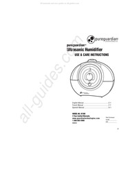 pureguardian H1500 Instrucciones De Uso Y Cuidado