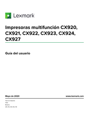 Lexmark CX927 Guia Del Usuario