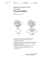 Endress+Hauser Micropilot NMR81 Manual De Instrucciones Abreviado