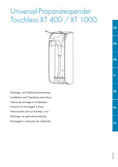 Durr Dental Touchless XT 1000 Instrucciones Para El Montaje Y Uso