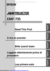 Epson EasyMp EMP-735 Lea Primero Esto