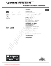 Hotpoint Ariston 4D X T TVZ/HA Manual De Instrucciones