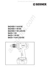 Berner BACHDD-1 14,4V BC Manual Del Usuario