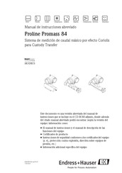 Endress+Hauser Proline Promass 84 Manual De Instrucciones Abreviado