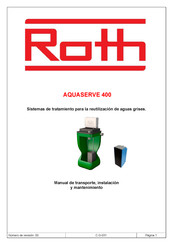 Roth AQUASERVE 400 Manual De Transporte, Instalación Y Mantenimiento