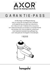 Hansgrohe AXOR 19200 Instrucciones Para El Montaje Y El Mantenimiento