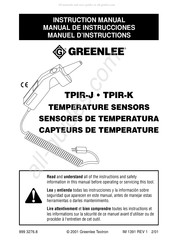 Greenlee TPIR-K Manual De Instrucciones