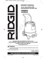 RIDGID 1650RV Manual Del Usuario