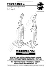 Hoover WindTunnel MAX Instrucciones De Operación Y Servicio