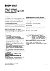 Siemens EM4315 Instrucciones De Operación
