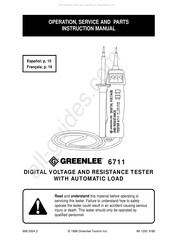 Greenlee 6711 Manual De Instrucciones, Servicio Tecnico Y Recambios