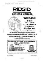 RIDGID WD2450 Manual Del Usuario