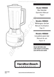 Hamilton Beach Commercial HBB800 Manual De Uso