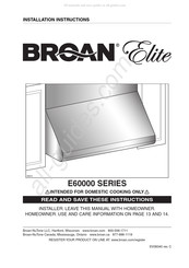 Broan Elite E60000 Serie Instrucciones De Instalación