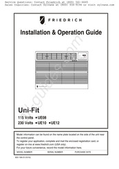 Friedrich UE80 Manual Del Usuario