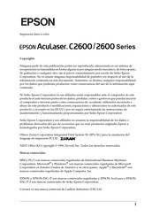 Epson AcuLaser 2600 Serie Manual Del Usuario